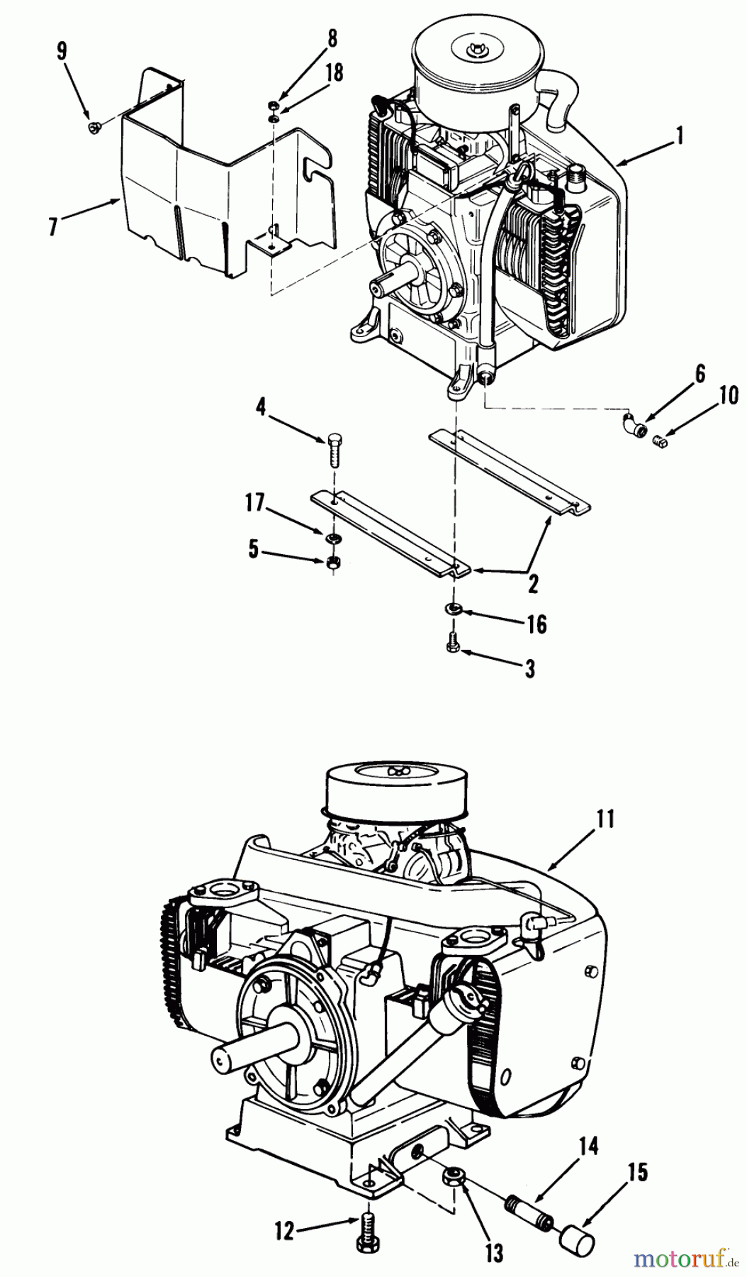 Toro Neu Mowers, Lawn & Garden Tractor Seite 1 01-16OS01 (D-160) - Toro D-160 Automatic Tractor, 1980 ENGINES AND MOUNTING HARDWARE