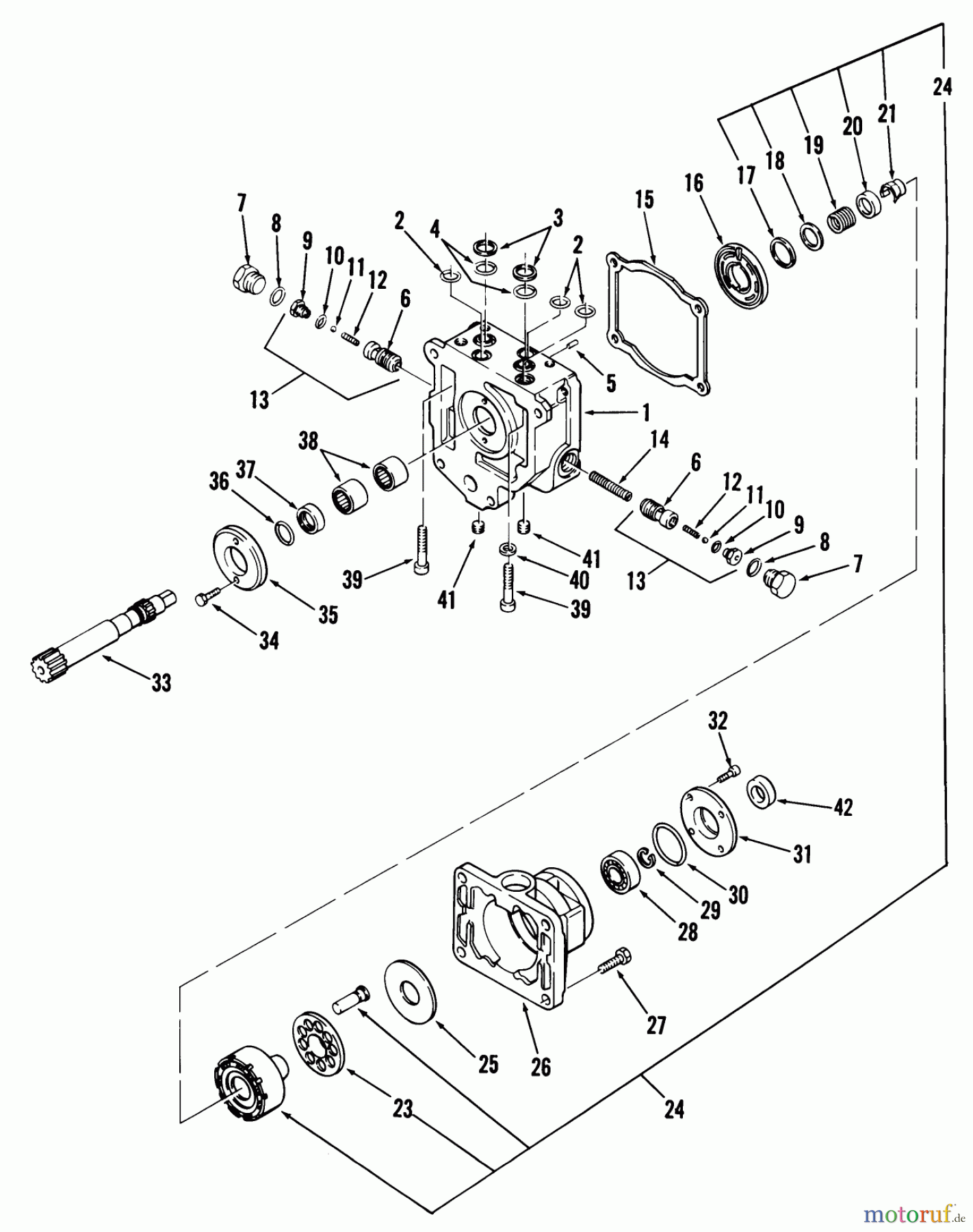 Toro Neu Mowers, Lawn & Garden Tractor Seite 1 01-20KS00 (D-200) - Toro D-200 Automatic Tractor, 1980 HYDROSTATIC TRANSMISSION-MOTOR SECTION