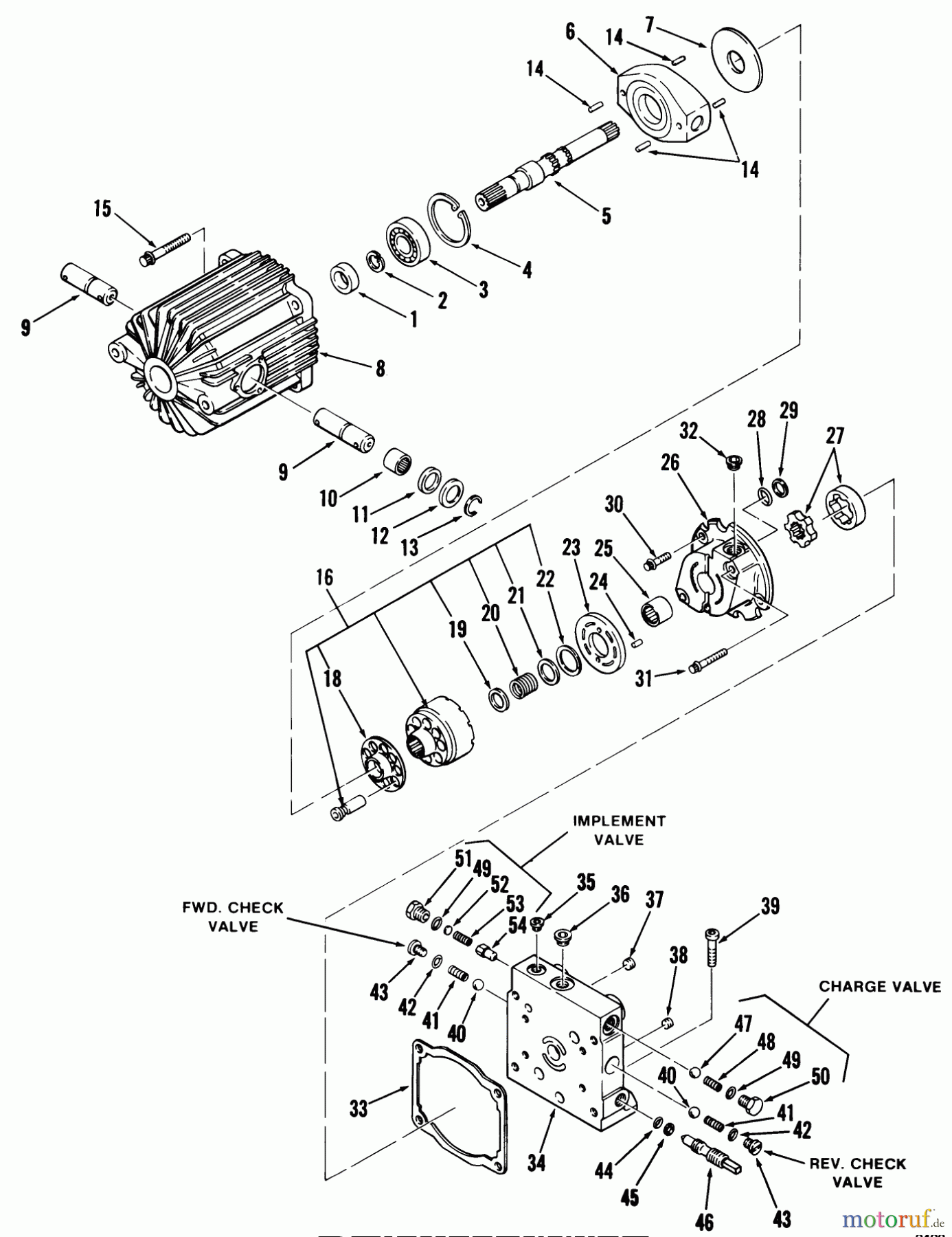 Toro Neu Mowers, Lawn & Garden Tractor Seite 1 01-16OS01 (D-160) - Toro D-160 Automatic Tractor, 1980 HYDROSTATIC TRANSMISSION-PUMP SECTION