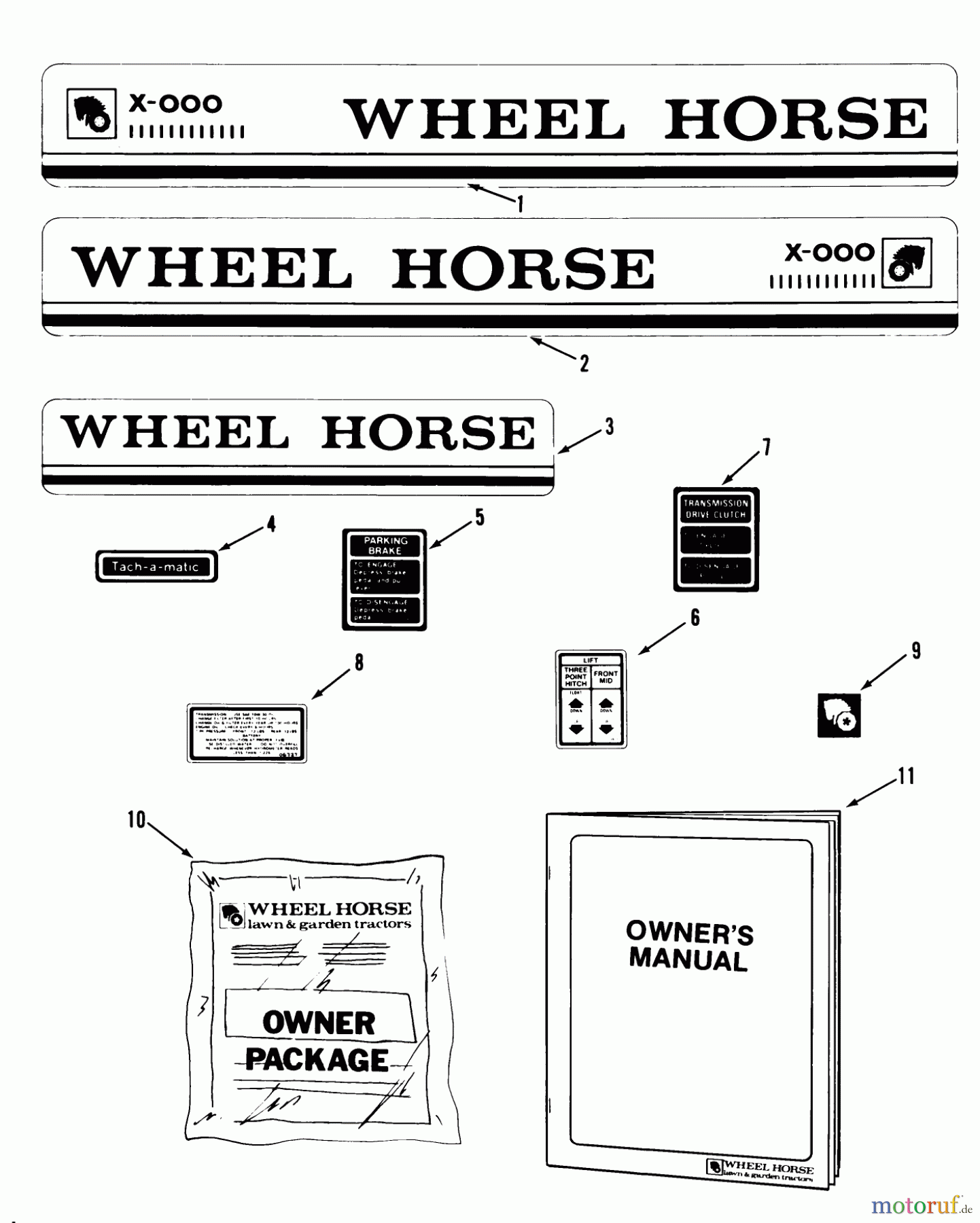 Toro Neu Mowers, Lawn & Garden Tractor Seite 1 01-19KE01 (C-195) - Toro C-195 Twin Automatic Tractor, 1982 DECALS AND MISCELLANEOUS