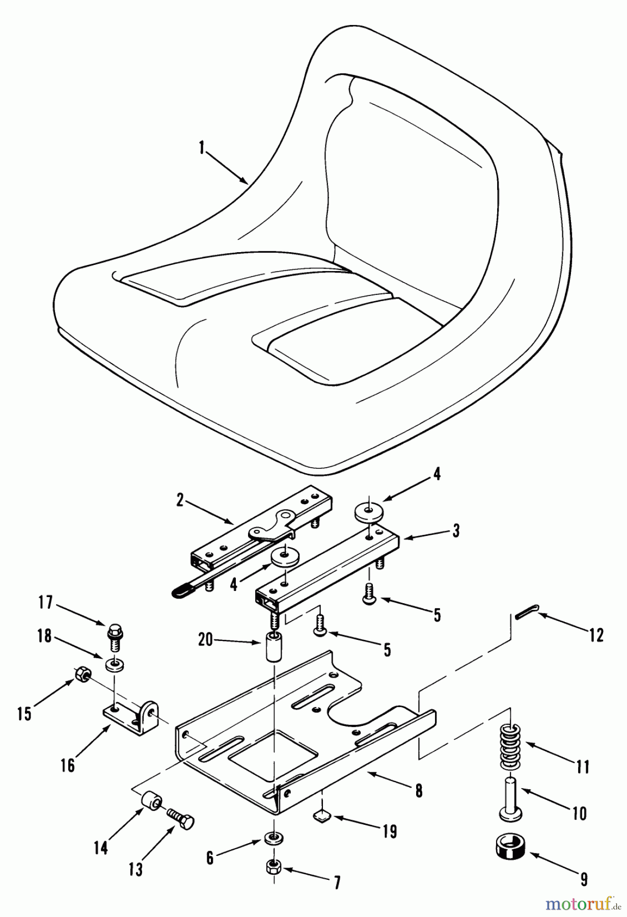 Toro Neu Mowers, Lawn & Garden Tractor Seite 1 01-19KE01 (C-195) - Toro C-195 Twin Automatic Tractor, 1982 SEAT