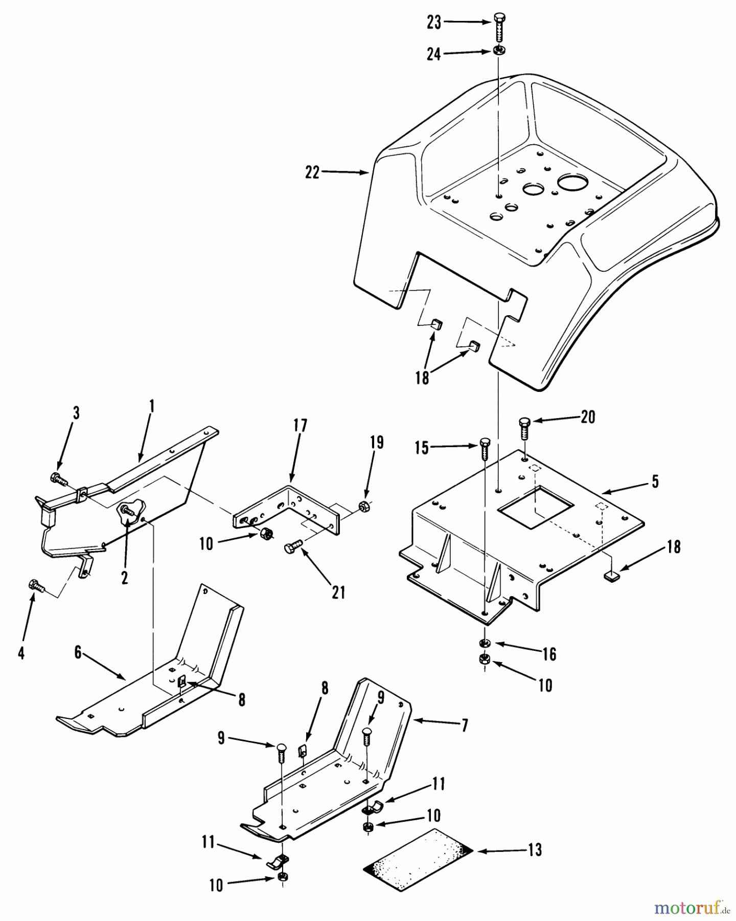 Toro Neu Mowers, Lawn & Garden Tractor Seite 1 01-19KE01 (C-195) - Toro C-195 Twin Automatic Tractor, 1982 SHEET METAL AND COVERS #3