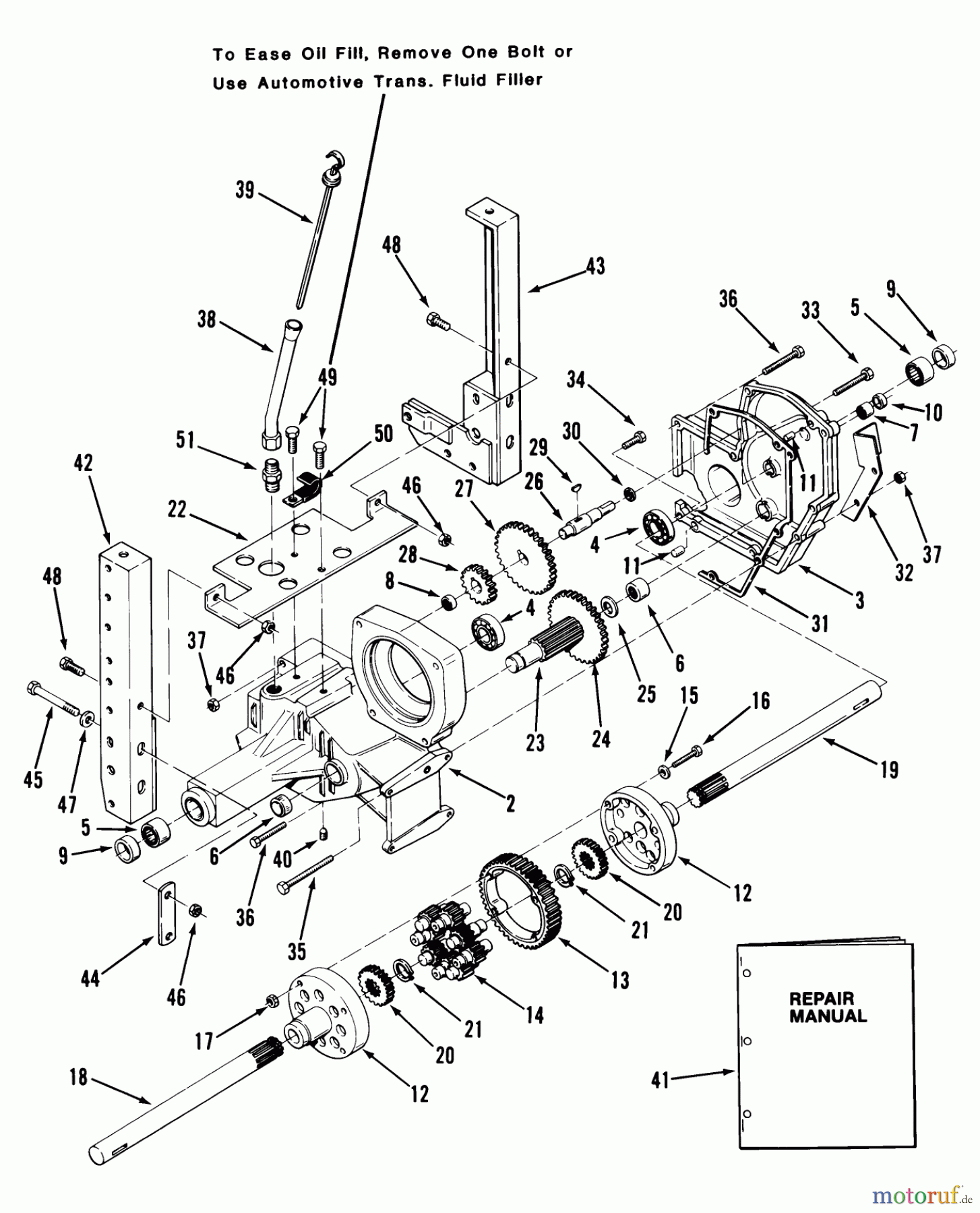 Toro Neu Mowers, Lawn & Garden Tractor Seite 1 01-19KE01 (C-195) - Toro C-195 Twin Automatic Tractor, 1982 TRANSAXLE
