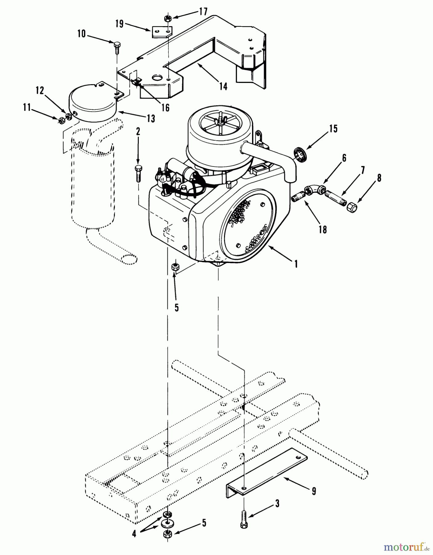 Toro Neu Mowers, Lawn & Garden Tractor Seite 1 01-19KE01 (C-195) - Toro C-195 Twin Automatic Tractor, 1982 TWIN CYLINDER ENGINE