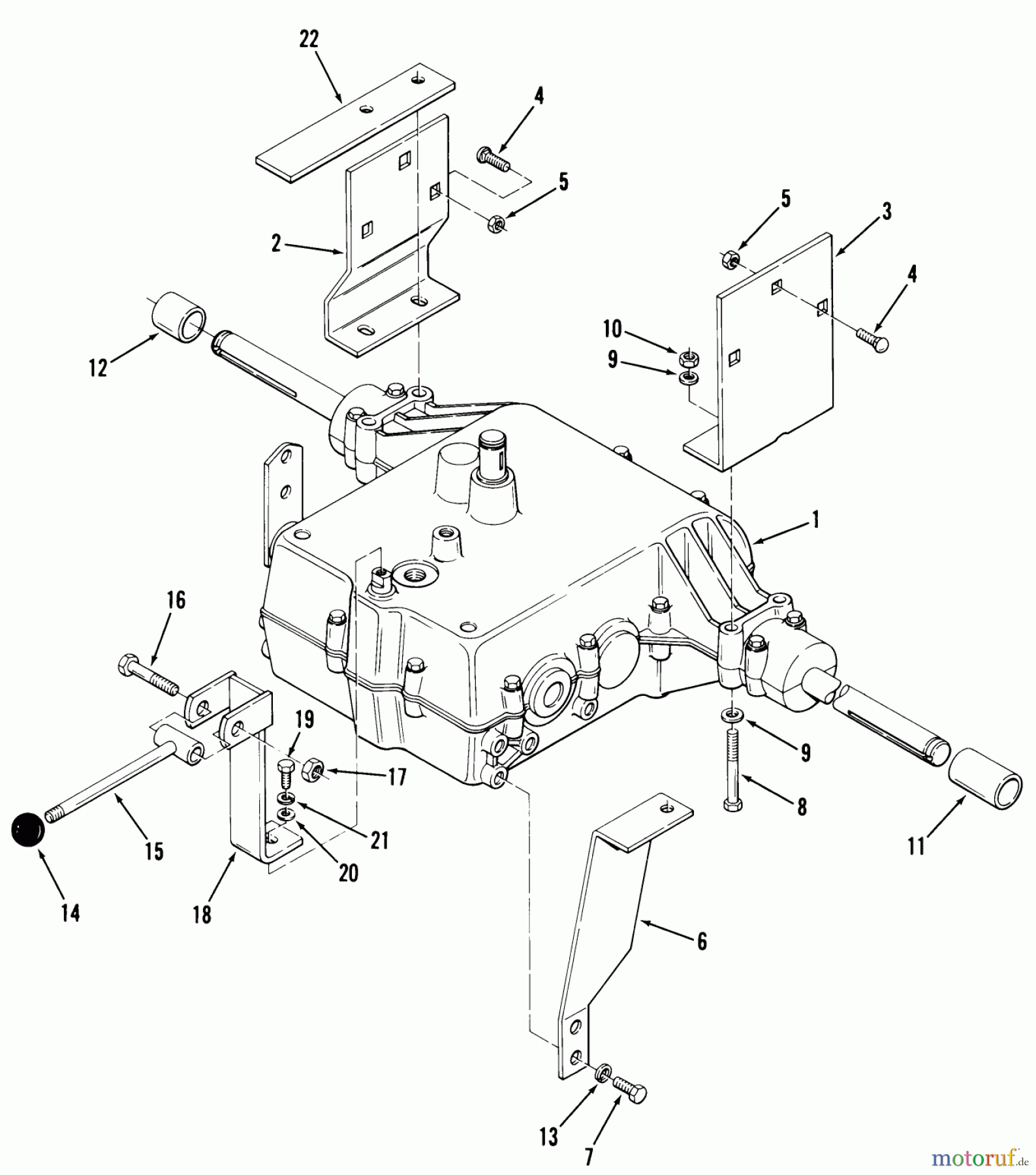 Toro Neu Mowers, Lawn & Garden Tractor Seite 1 02-11BX01 (B-112) - Toro B-112 3-Speed Tractor, 1980 5-SPEED TRANSMISSION