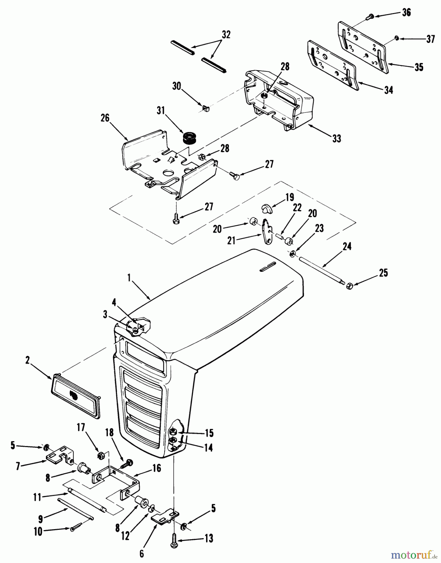 Toro Neu Mowers, Lawn & Garden Tractor Seite 1 02-11BX01 (B-112) - Toro B-112 3-Speed Tractor, 1980 FRAME, SHEET METAL AND COVERS #1