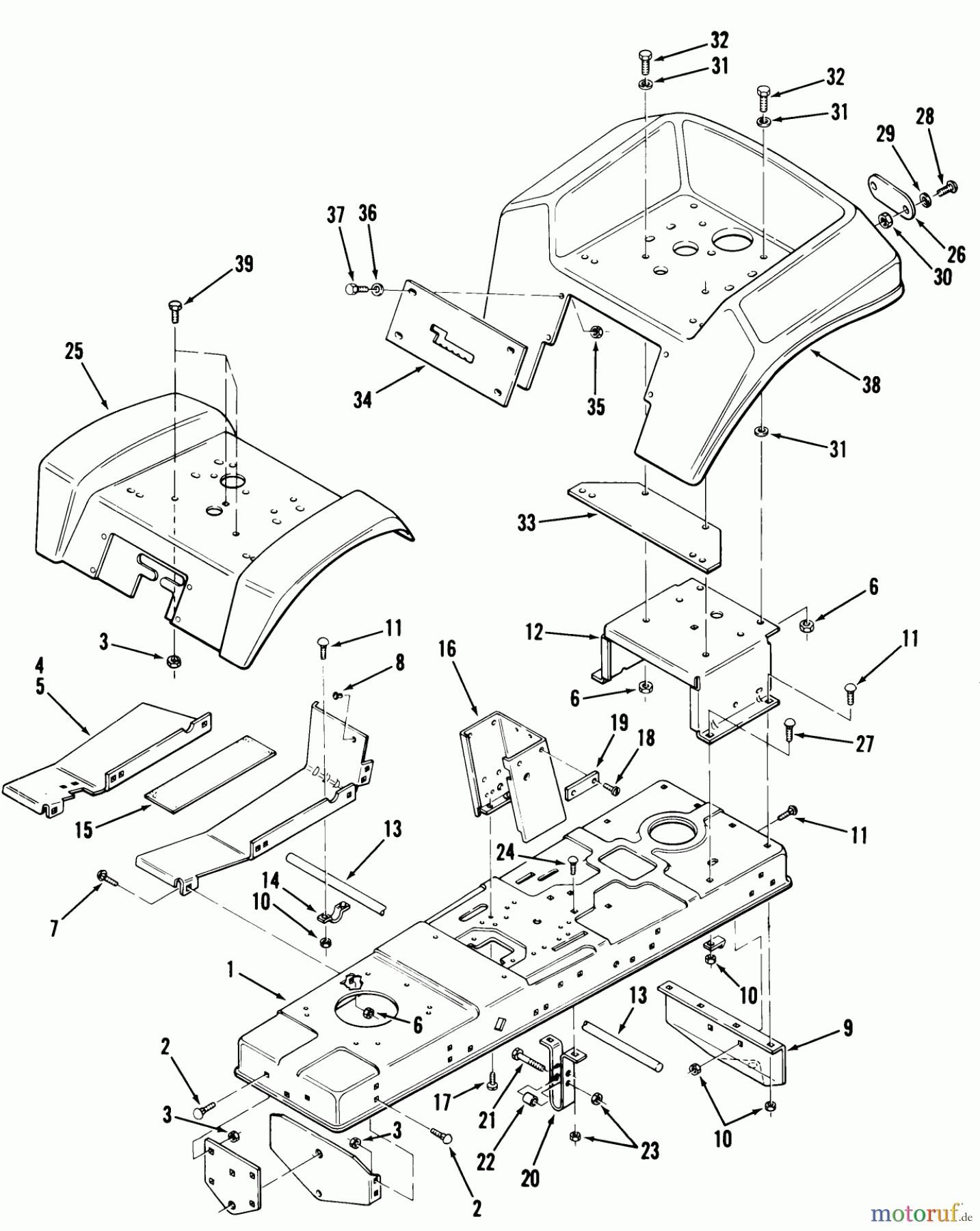 Toro Neu Mowers, Lawn & Garden Tractor Seite 1 02-11BX01 (B-112) - Toro B-112 3-Speed Tractor, 1980 FRAME, SHEET METAL AND COVERS #3