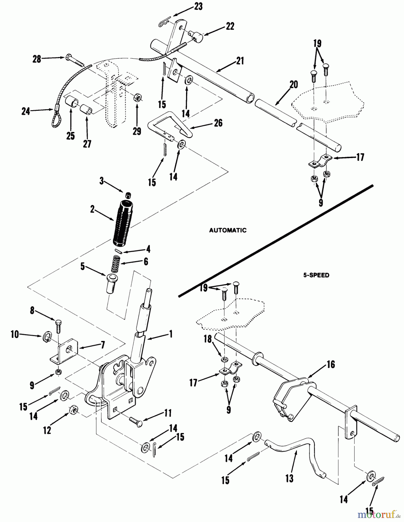  Toro Neu Mowers, Lawn & Garden Tractor Seite 1 02-16BP04 (B-165) - Toro B-165 Twin 5-Speed Tractor, 1982 ATTACHMENT LIFT
