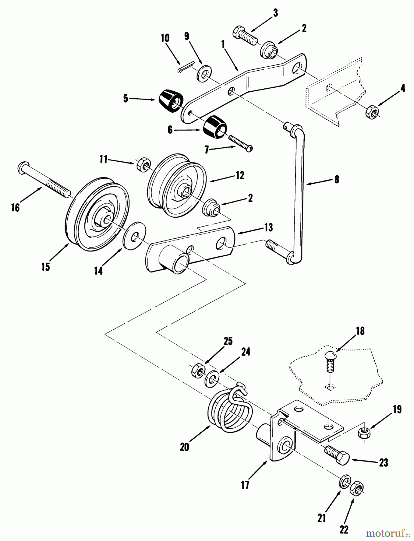 Toro Neu Mowers, Lawn & Garden Tractor Seite 1 02-16BP04 (B-165) - Toro B-165 Twin 5-Speed Tractor, 1982 CLUTCH, BRAKE AND SPEED CONTROL LINKAGE #2