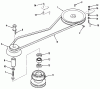 Toro 02-16BP04 (B-165) - B-165 Twin 5-Speed Tractor, 1982 Ersatzteile DRIVE BELT AND PULLEYS-5 SPEED MODELS