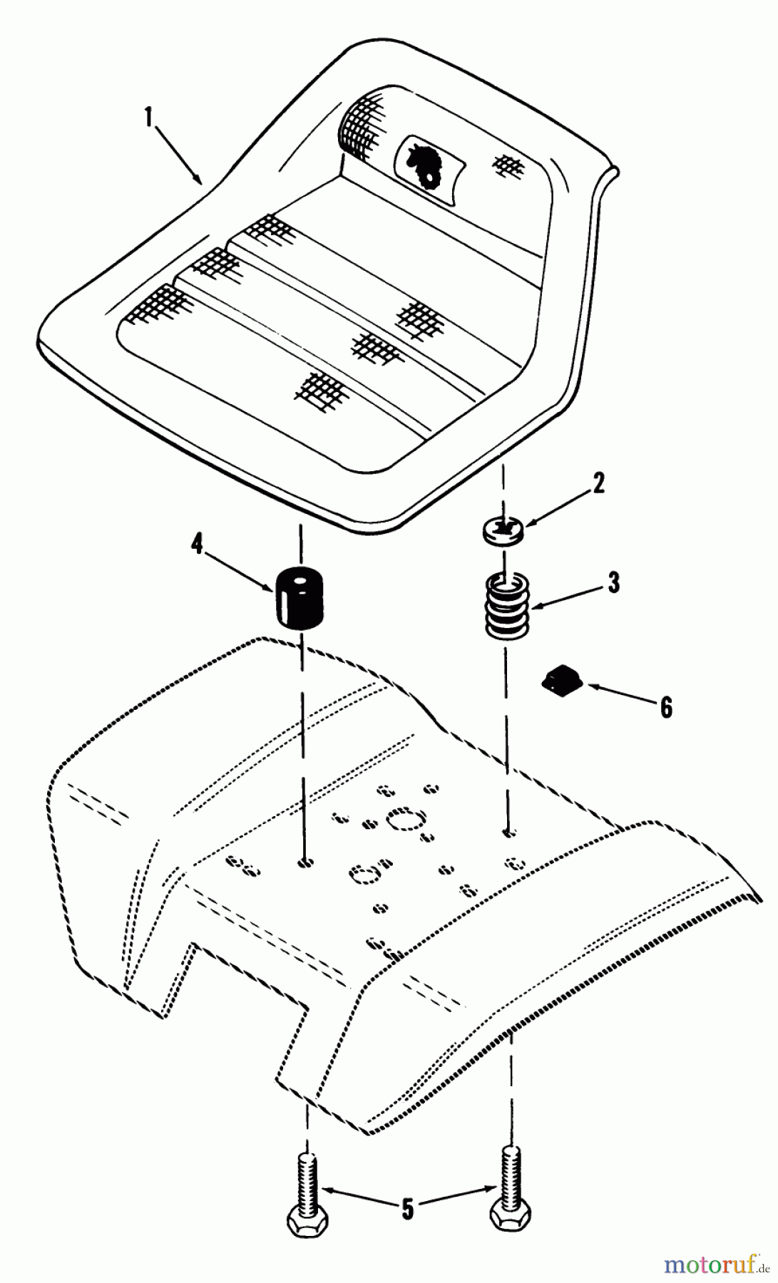 Toro Neu Mowers, Lawn & Garden Tractor Seite 1 02-11BH01 (SB-371) - Toro SB-371 3-Speed Lawn Tractor, 1982 SEAT AND SUSPENSION