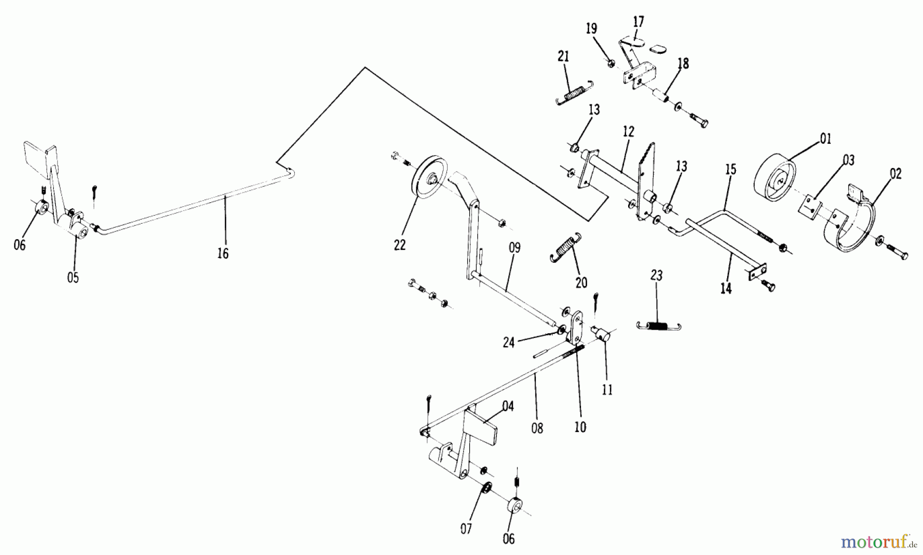 Toro Neu Mowers, Lawn & Garden Tractor Seite 1 1-0140 (B-80) - Toro B-80 4-Speed Tractor, 1974 6.000 BRAKE/CLUTCH LINKAGE (PLATE 6.2)