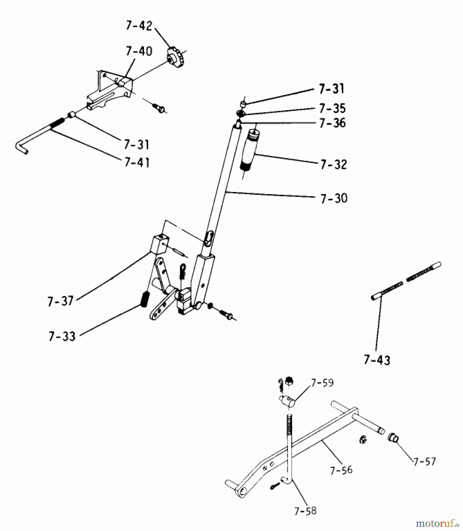 Toro Neu Mowers, Lawn & Garden Tractor Seite 1 1-0145 (B-80) - Toro B-80 4-Speed Tractor, 1974 7.030 LIFT LINKAGE (PLATE 7.2)