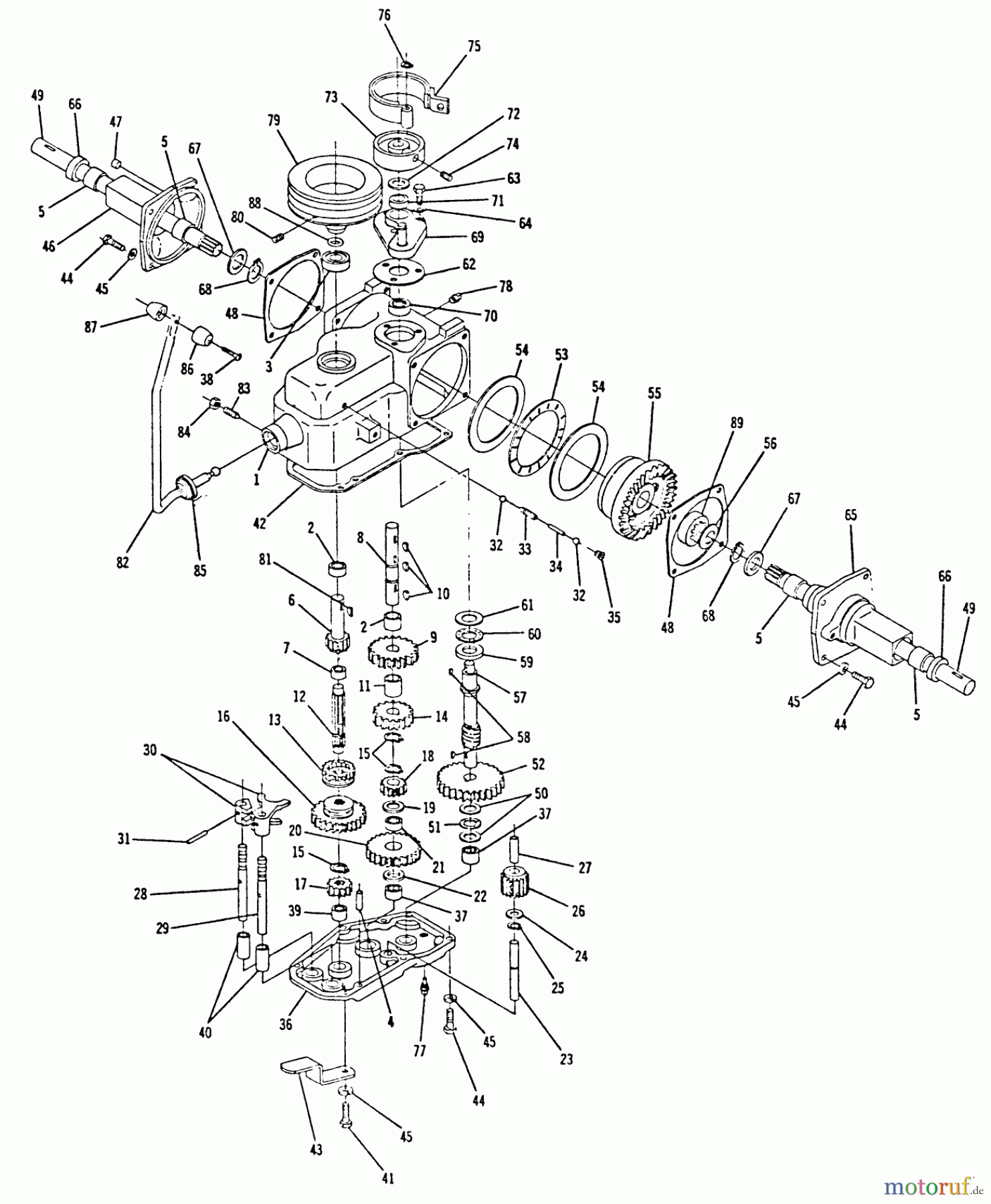 Toro Neu Mowers, Lawn & Garden Tractor Seite 1 1-0270 (CG-7R) - Toro CG-7R Tractor, 1972 TRANSMISSION PARTS LIST