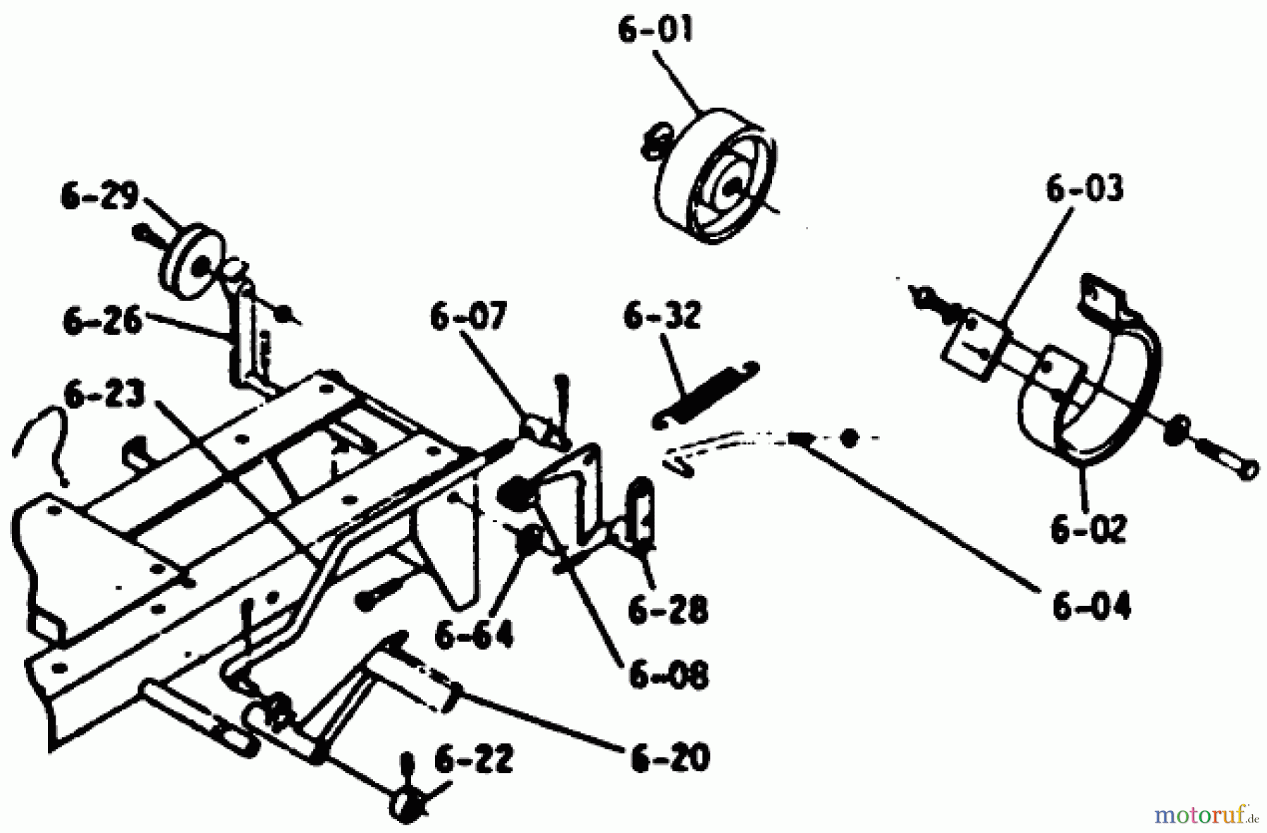 Toro Neu Mowers, Lawn & Garden Tractor Seite 1 1-0300 - Toro Raider 10 Tractor, 1971 BRAKE/CLUTCH LINKAGE (PLATE 6.2)