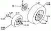Toro 1-0300 - Raider 10 Tractor, 1971 Ersatzteile WHEELS AND TIRES (PLATE 13.1)