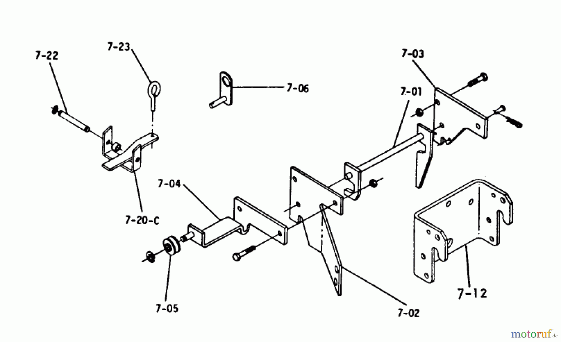 Toro Neu Mowers, Lawn & Garden Tractor Seite 1 1-0301 - Toro Raider 10 Tractor, 1972 7.000 HITCH ASSEMBLIES (PLATE 7.1)