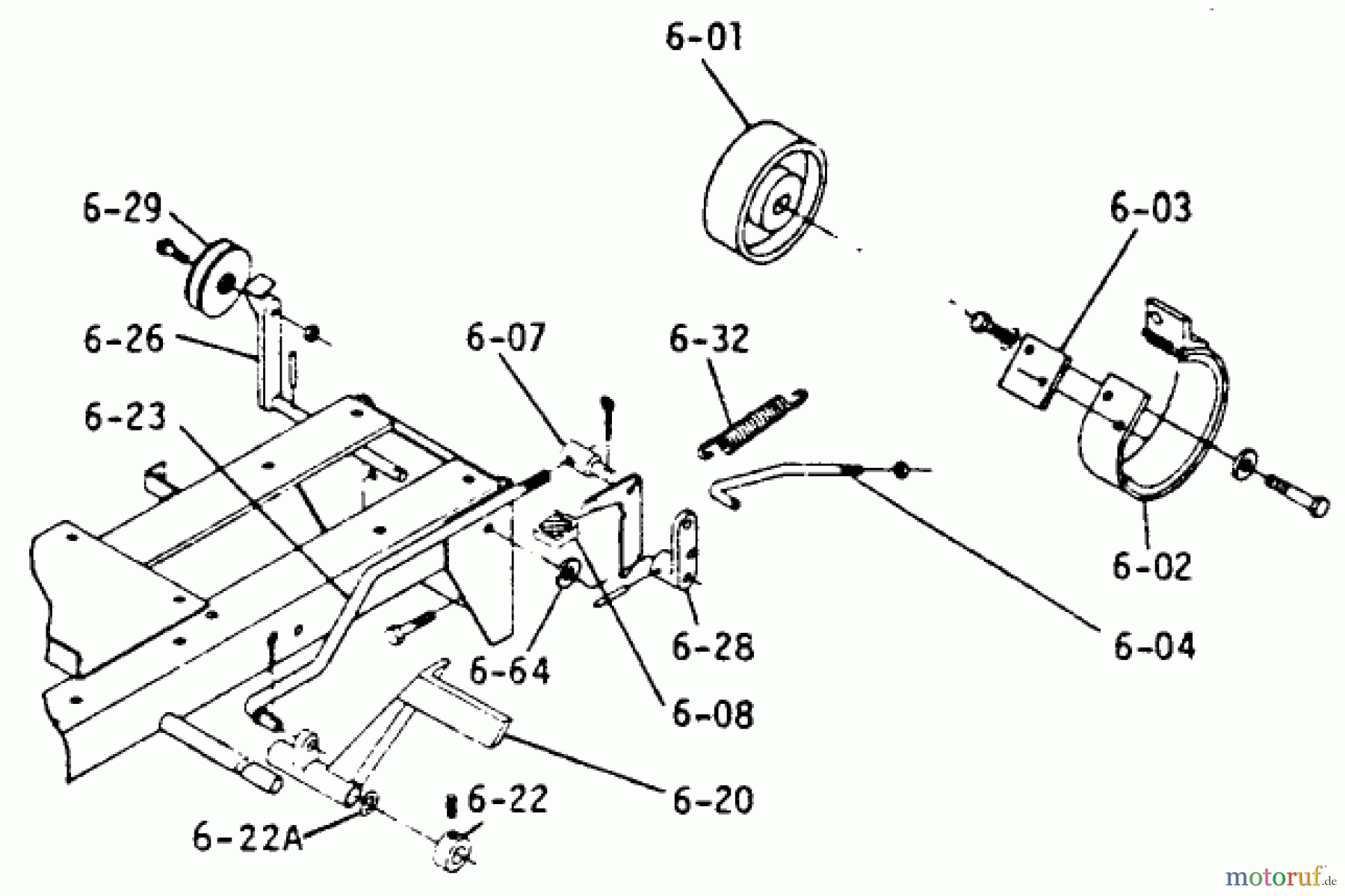 Toro Neu Mowers, Lawn & Garden Tractor Seite 1 1-0360 - Toro Raider 10 8-Speed Tractor, 1973 BRAKE/CLUTCH LINKAGE