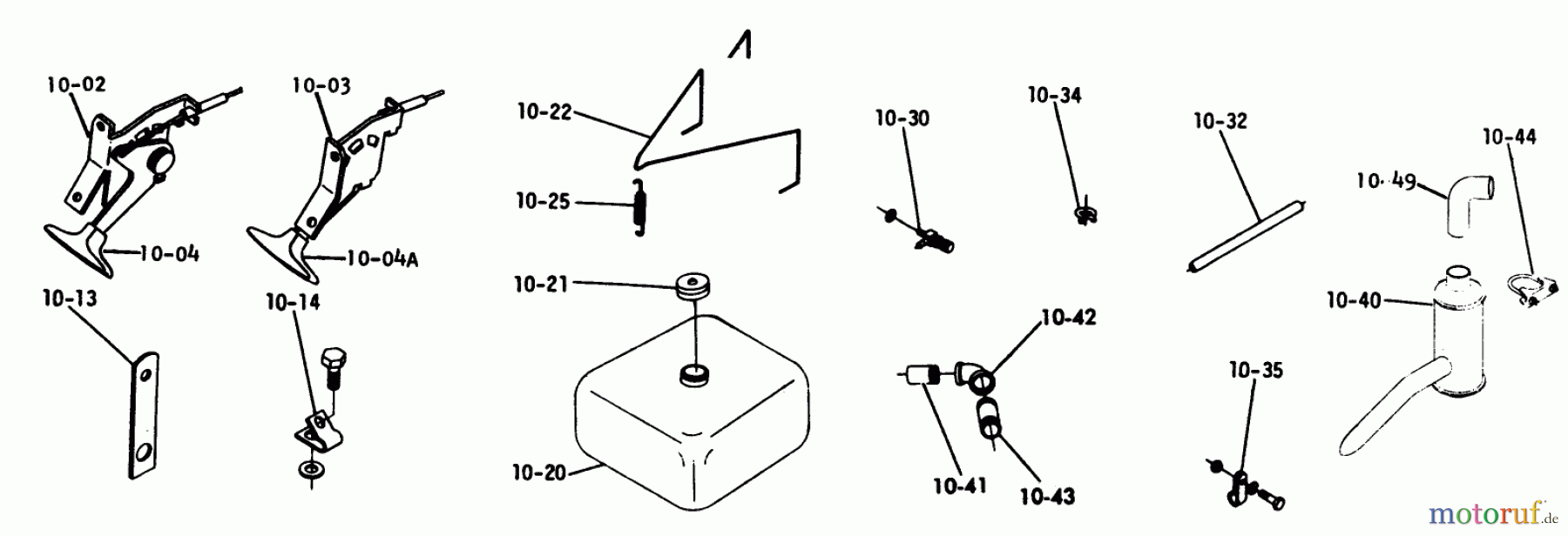 Toro Neu Mowers, Lawn & Garden Tractor Seite 1 1-0396 (C-120) - Toro C-120 8-Speed Tractor, 1975 10.000 FUEL AND EXHAUST SYSTEMS (FIG. 10)
