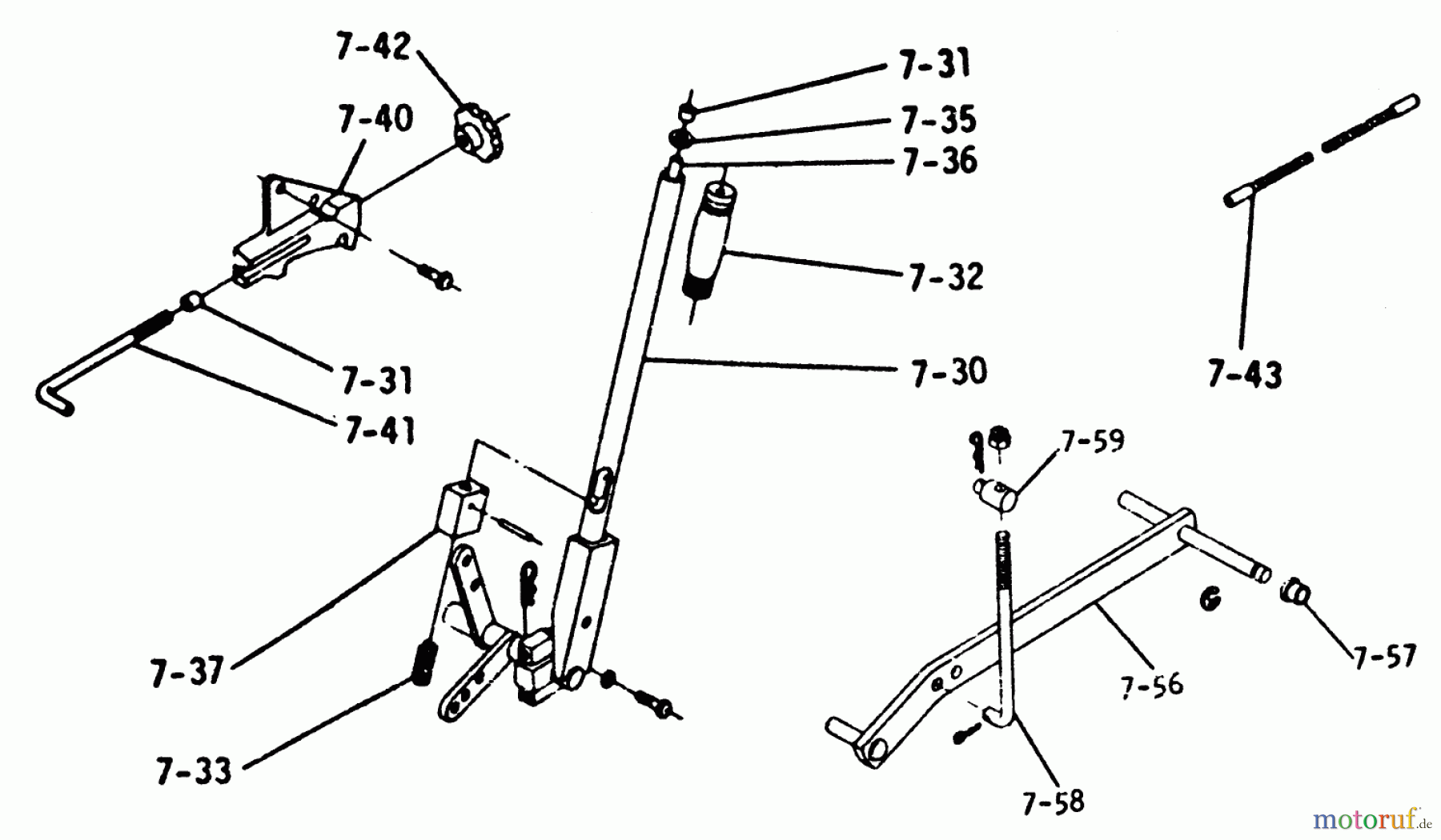 Toro Neu Mowers, Lawn & Garden Tractor Seite 1 1-0391 (C-100) - Toro C-100 8-Speed Tractor, 1975 7.030 LIFT LINKAGE (FIG. 7B)