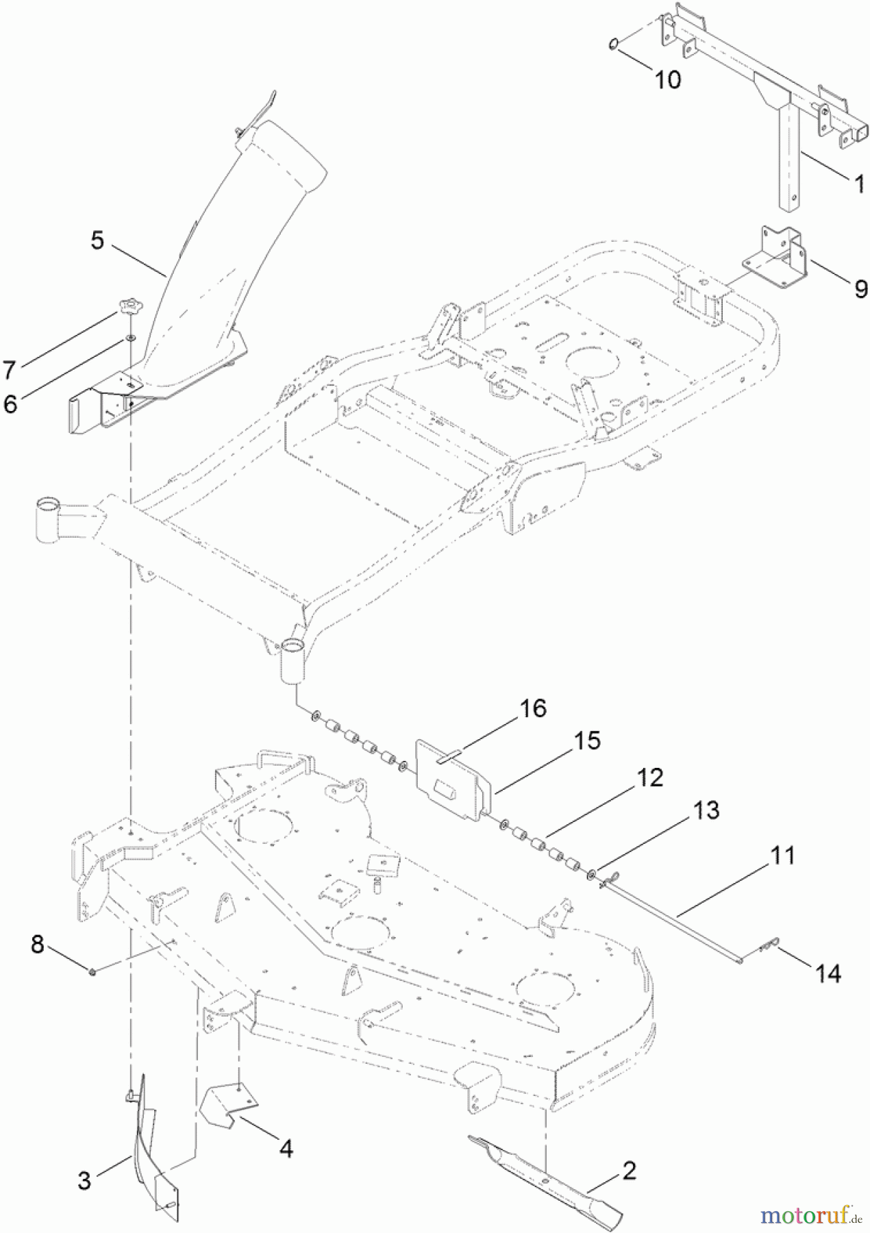  Toro Neu Accessories, Mower 120-7126 - Toro Bagger Finishing Kit, 2011 and After TITAN ZX6000 Series ZTR Riding Mower BAGGER FINISHING KIT ASSEMBLY NO. 120-7126