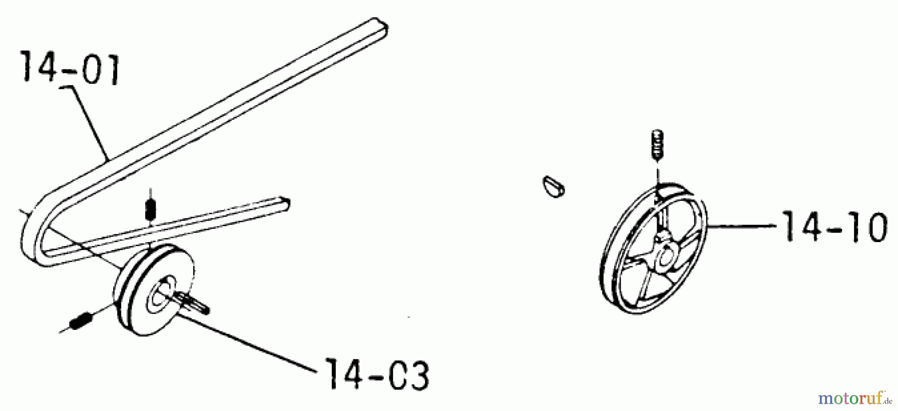 Toro Neu Mowers, Lawn & Garden Tractor Seite 1 1-0402 - Toro Charger 12 Tractor, 1972 DRIVE BELTS AND PULLEYS