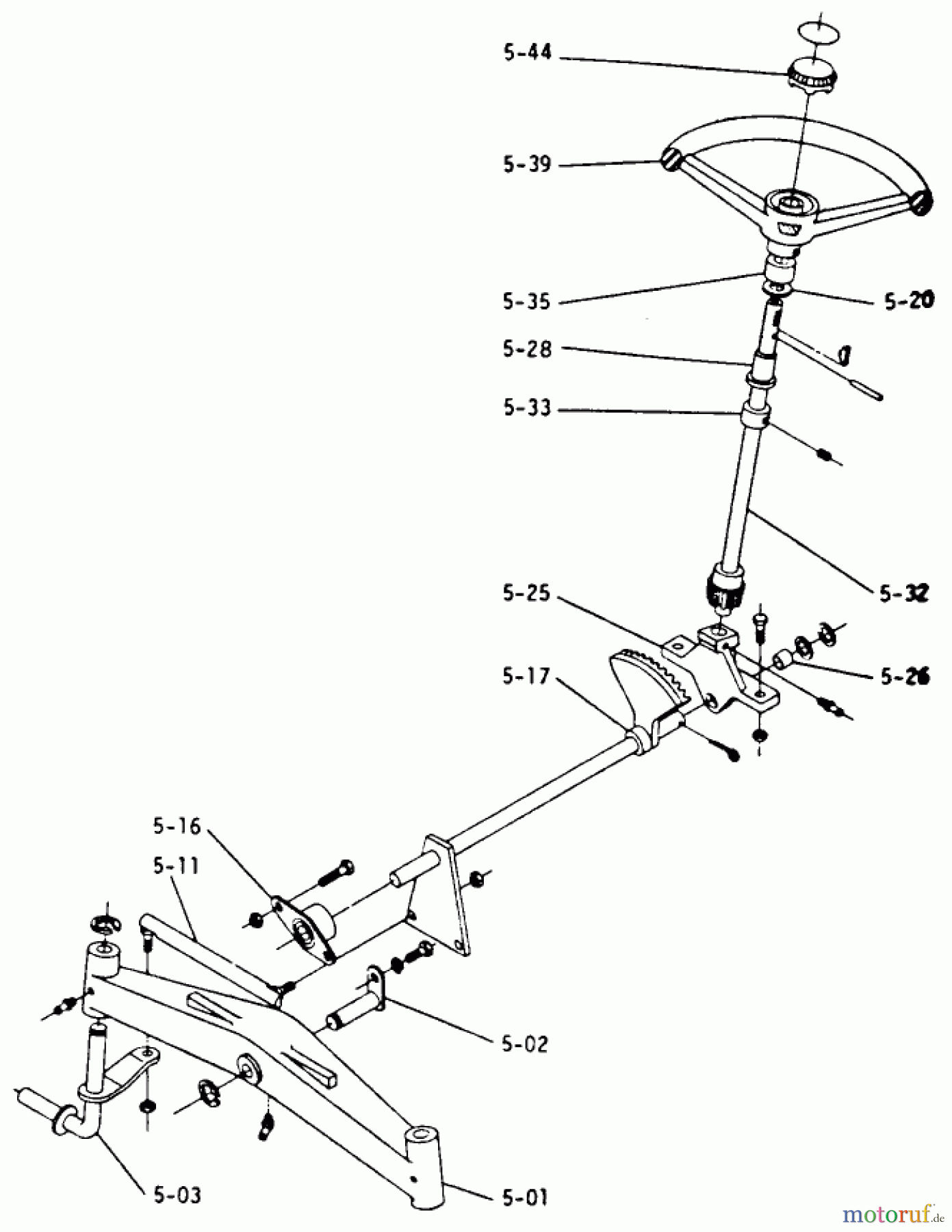 Toro Neu Mowers, Lawn & Garden Tractor Seite 1 1-0401 - Toro Charger 12 Tractor, 1972 FRONT AXLE AND STEERING