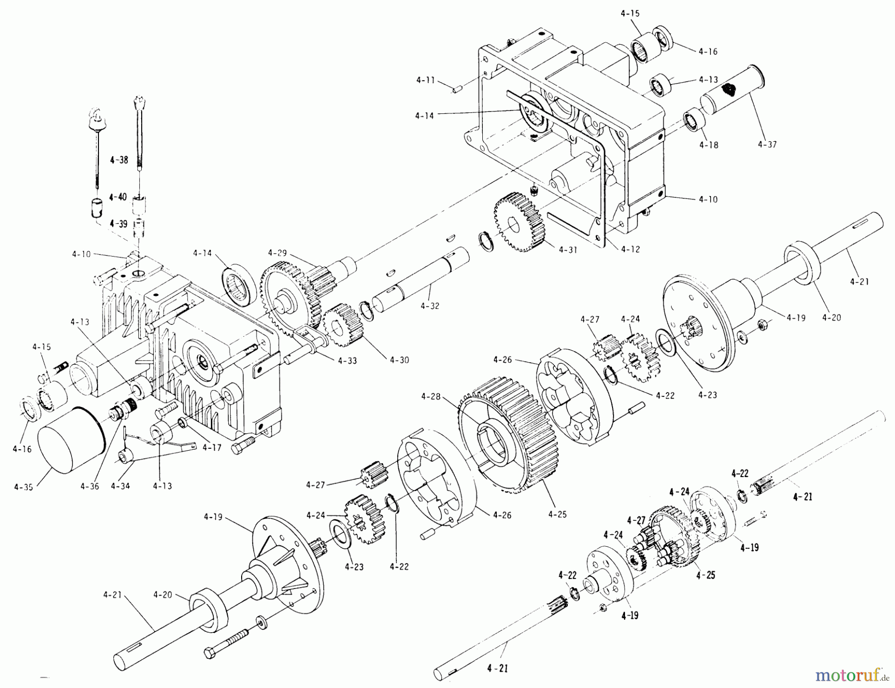  Toro Neu Mowers, Lawn & Garden Tractor Seite 1 1-0402 - Toro Charger 12 Tractor, 1972 TRANSAXLE