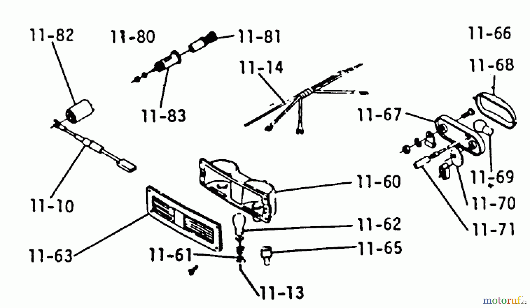 Toro Neu Mowers, Lawn & Garden Tractor Seite 1 1-0430 - Toro 14 hp Automatic Tractor, 1973 PARTS LIST FOR 11.060 LIGHTS & CIGAR LIGHTER (PLATE 11.2)
