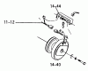 Toro 1-0465 - 12 hp Automatic Tractor, 1973 Ersatzteile PARTS LIST FOR 14.040 P.T.O. CLUTCH (PLATE 14.2)