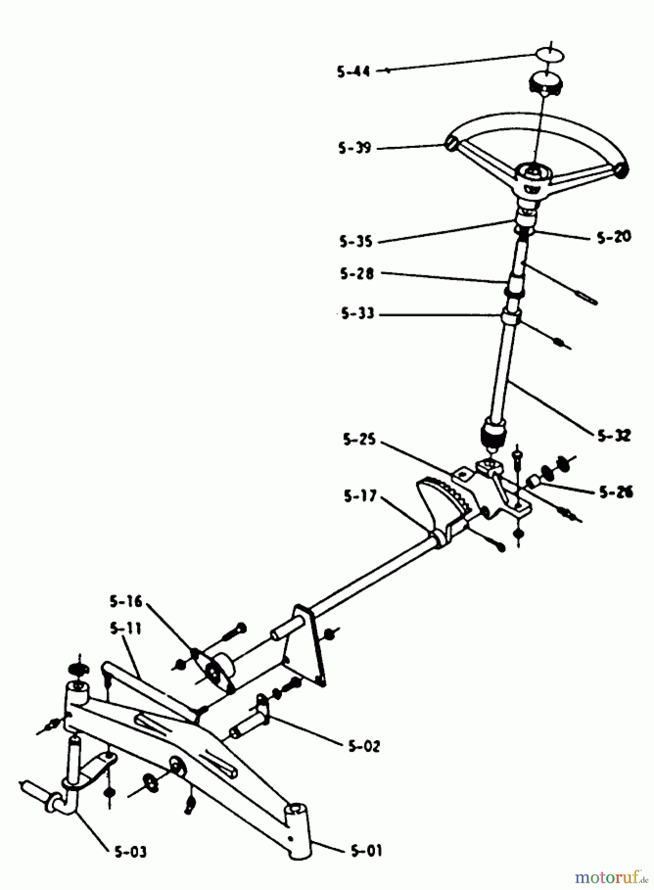 Toro Neu Mowers, Lawn & Garden Tractor Seite 1 1-0430 - Toro 14 hp Automatic Tractor, 1973 PARTS LIST FOR 5.000 FRONT AXLE AND STEERING (PLATE 5.2)