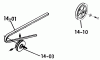Toro 1-0490 (C-120) - C-120 Automatic Tractor, 1974 Ersatzteile 14.000 DRIVE BELTS AND PULLEYS (PLATE 14.1)