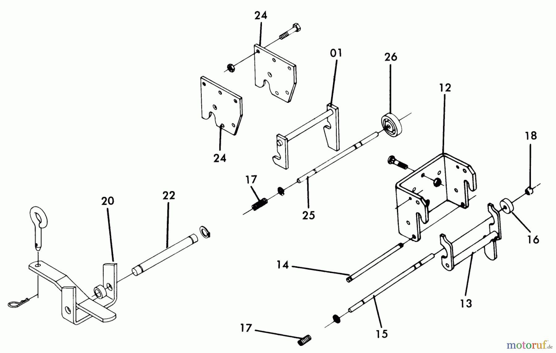  Toro Neu Mowers, Lawn & Garden Tractor Seite 1 1-0481 (C-160) - Toro C-160 Automatic Tractor, 1975 7.000 HITCH ASSEMBLIES (FIG. 7A)