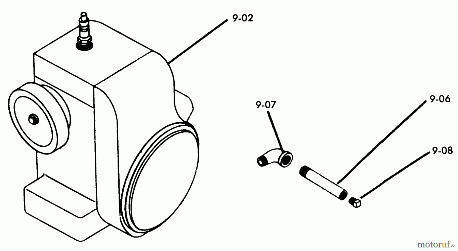 Toro Neu Mowers, Lawn & Garden Tractor Seite 1 1-0481 (C-160) - Toro C-160 Automatic Tractor, 1975 9.000 ENGINE (FIG. 9)