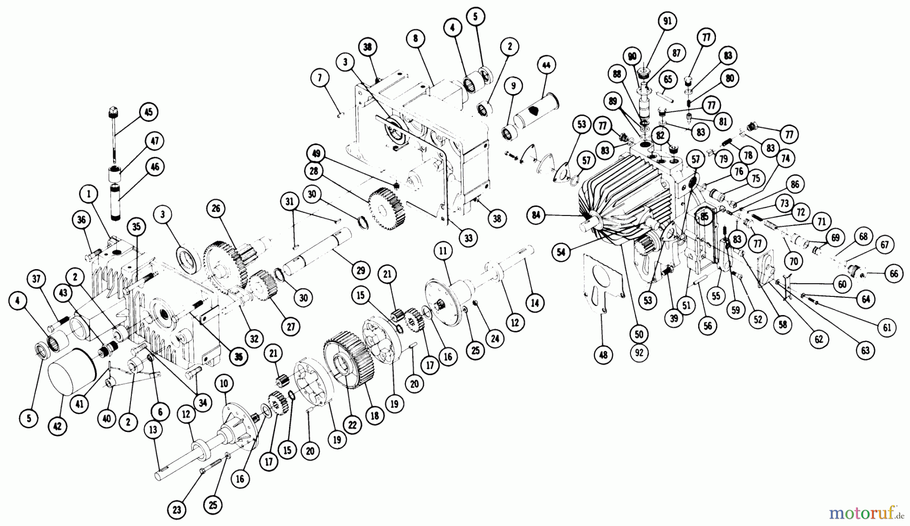  Toro Neu Mowers, Lawn & Garden Tractor Seite 1 1-7453 (GT-14) - Toro GT-14 Tractor, 1970 TRANSMISSION PARTS LIST
