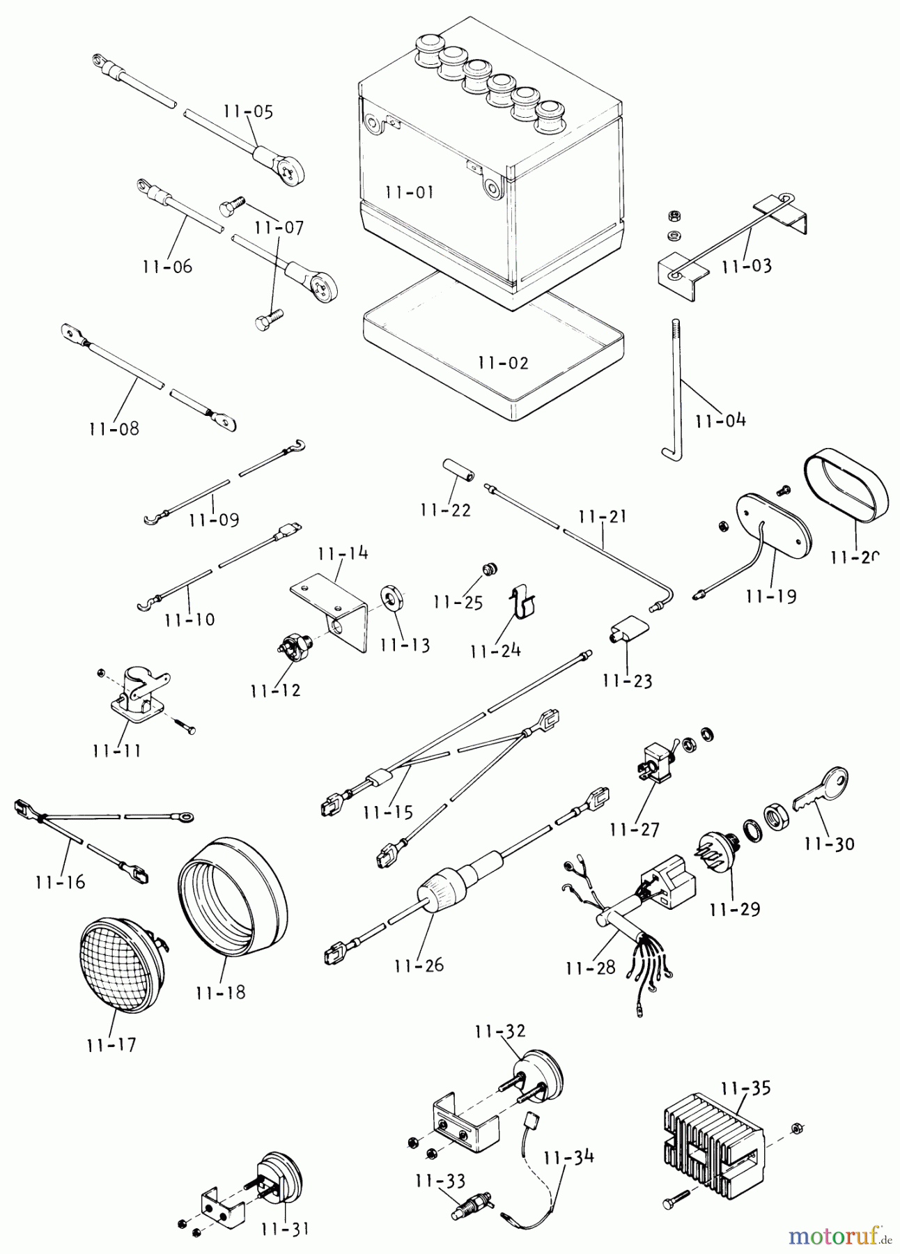 Toro Neu Mowers, Lawn & Garden Tractor Seite 1 1-8755 - Toro Lawn Ranger Tractor, 1970 ELECTRICAL SYSTEM