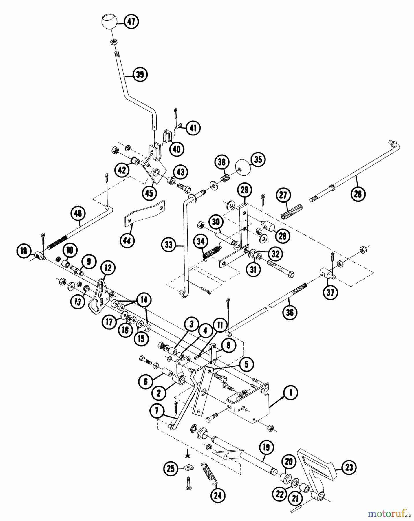  Toro Neu Mowers, Lawn & Garden Tractor Seite 1 1-0651 (D-160) - Toro D-160 Automatic Tractor, 1975 6.000 BRAKE, SPEED CONTROL LINKAGE (FIG. 6A)