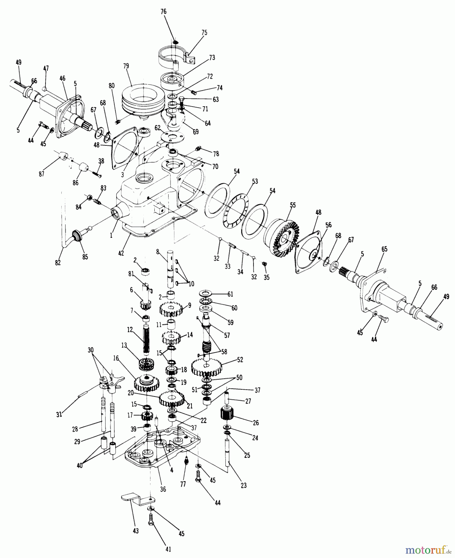  Toro Neu Mowers, Lawn & Garden Tractor Seite 1 1-4752 - Toro Commando V7 Tractor, 1970 TRANSMISSION PARTS LIST
