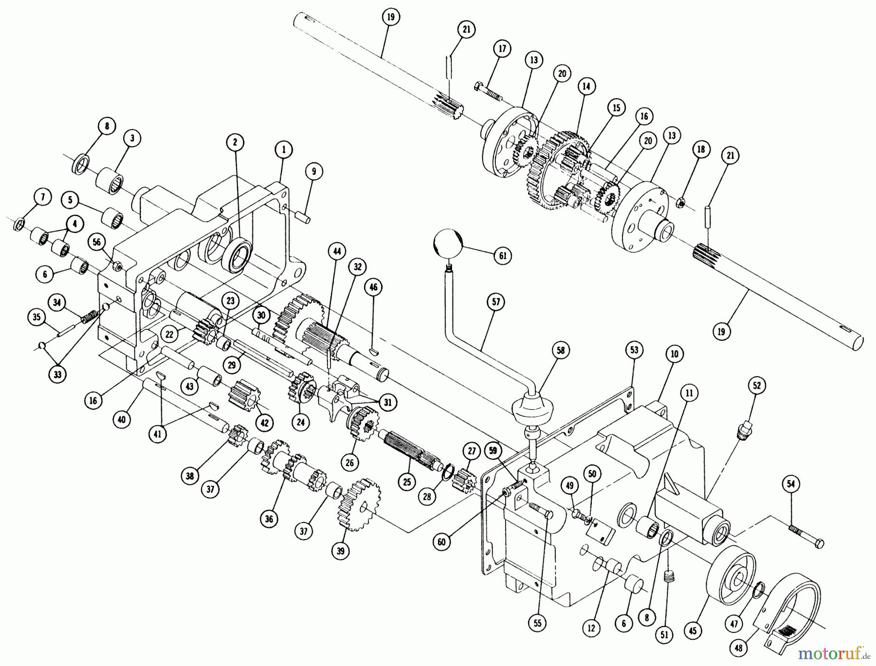  Toro Neu Mowers, Lawn & Garden Tractor Seite 1 1-4831 - Toro Commando 8 Tractor, 1968 5053 TRANSMISSION PARTS LIST