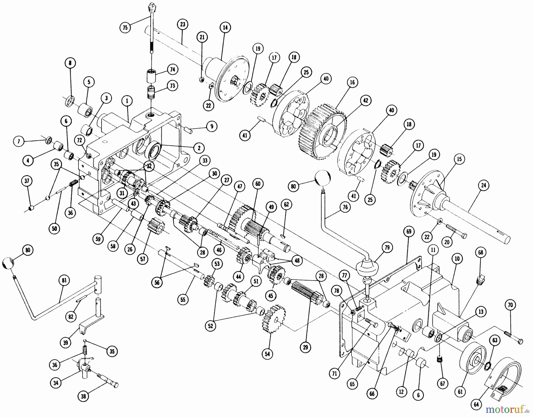 Toro Neu Mowers, Lawn & Garden Tractor Seite 1 1-6041 - Toro Raider 10 Tractor, 1970 5071 TRANSMISSION PARTS LIST