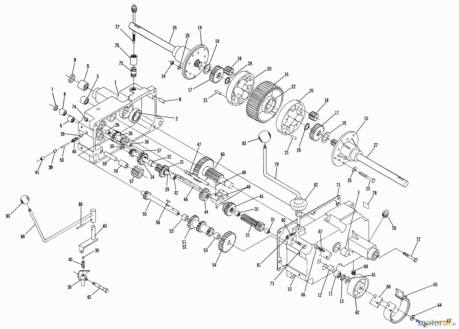 Toro Neu Mowers, Lawn & Garden Tractor Seite 1 1-6251 - Toro Raider 12 Tractor, 1970 PARTS LIST FOR 5073 TRANSMISSION