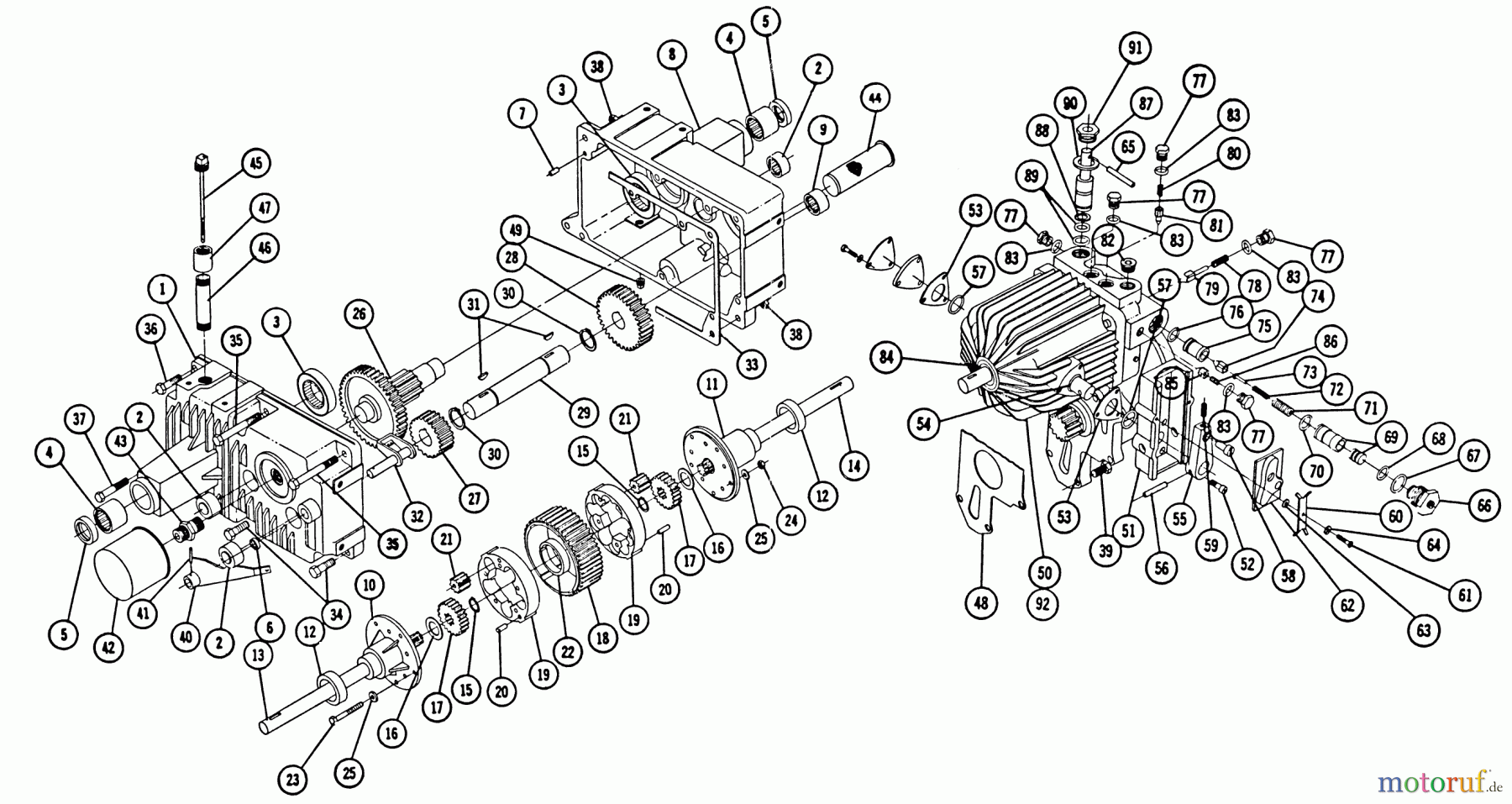 Toro Neu Mowers, Lawn & Garden Tractor Seite 1 1-6251 - Toro Raider 12 Tractor, 1970 TRANSMISSION PARTS LIST