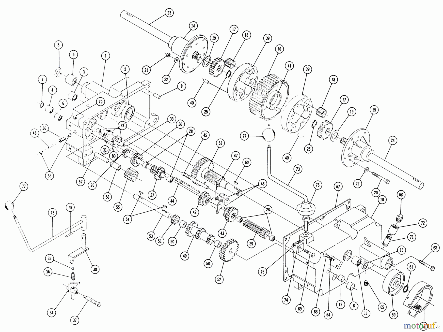 Toro Neu Mowers, Lawn & Garden Tractor Seite 1 1-6931 - Toro Raider 9 Tractor, 1968 5060 TRANSMISSION PARTS LIST