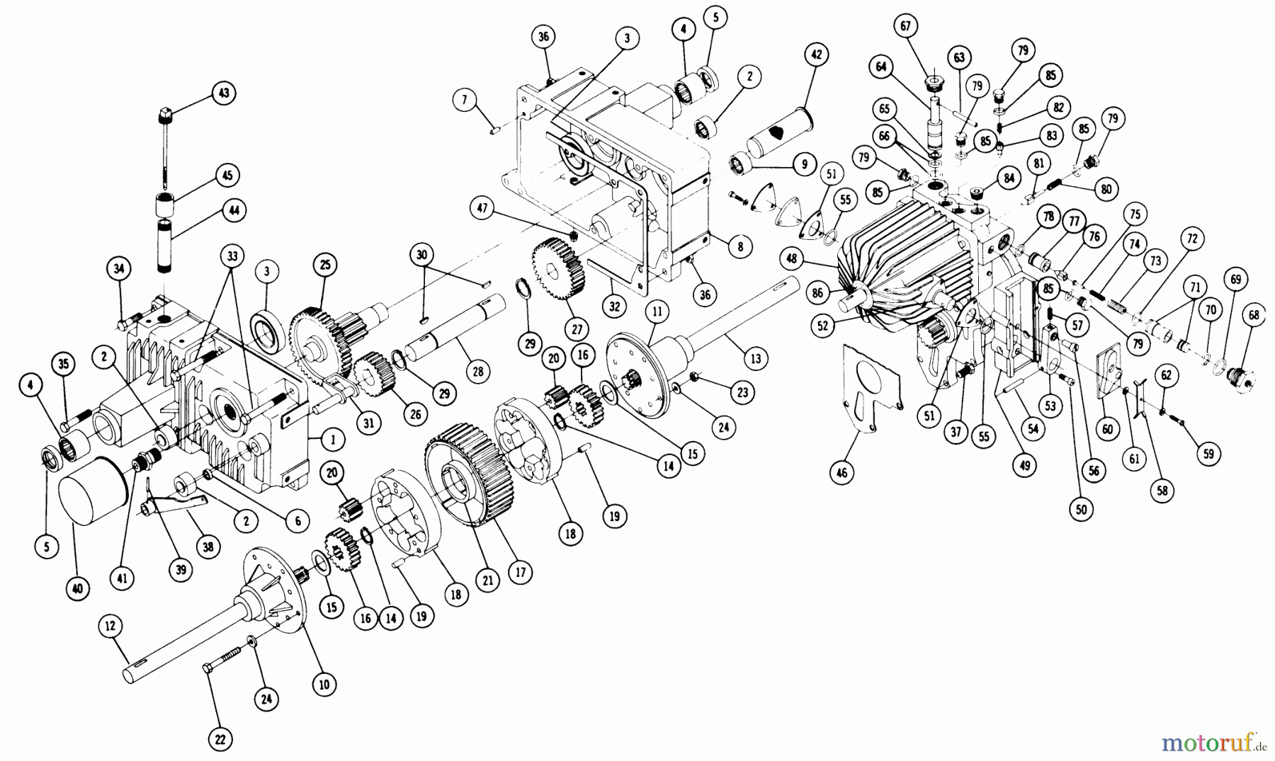 Toro Neu Mowers, Lawn & Garden Tractor Seite 1 1-7041 - Toro Charger 10 Tractor, 1969 5062 TRANSMISSION PARTS LIST