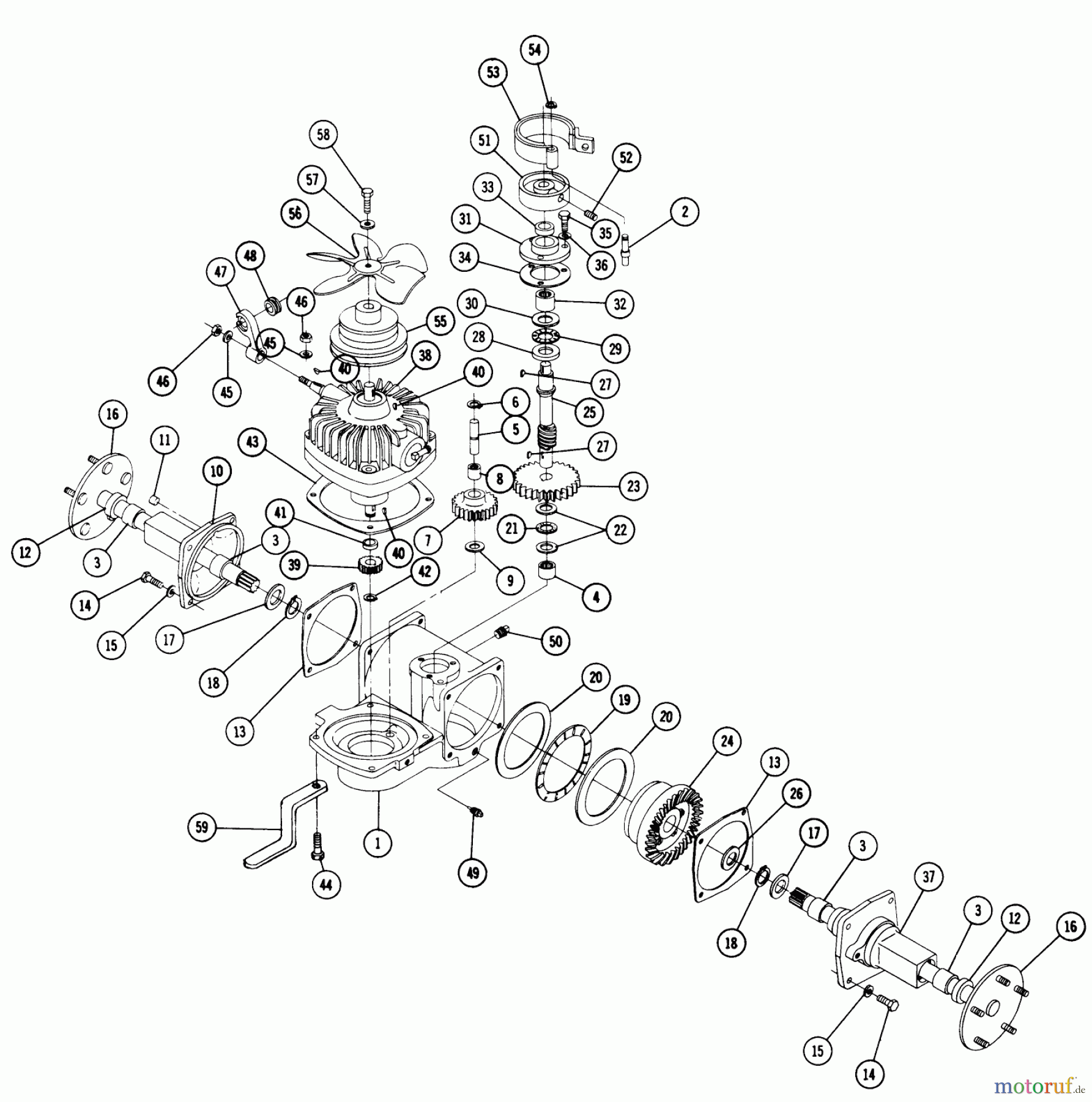 Toro Neu Mowers, Lawn & Garden Tractor Seite 1 1-7841 - Toro Charger V8 Tractor, 1969 5064 TRANSMISSION PARTS LIST