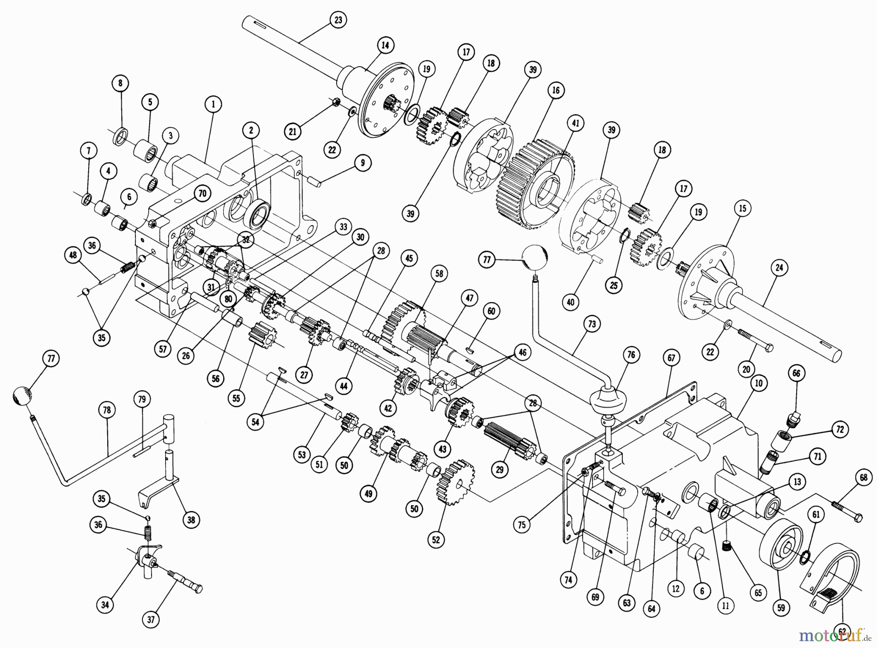 Toro Neu Mowers, Lawn & Garden Tractor Seite 1 1067 - Toro 1067 Tractor, 1967 PART LIST FOR 5060 TRANSMISSION