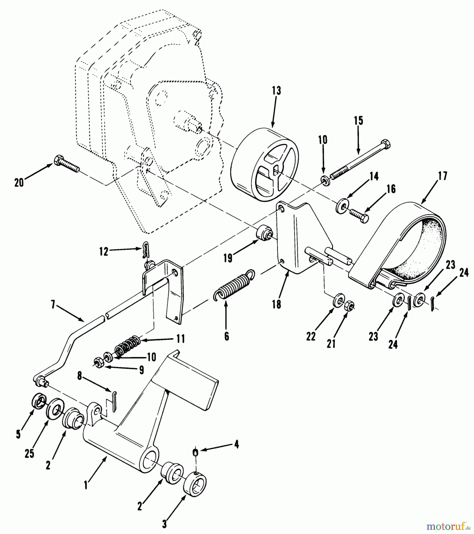 Toro Neu Mowers, Lawn & Garden Tractor Seite 1 11-16K801 (C-165) - Toro C-165 8-Speed Tractor, 1984 CLUTCH, BRAKE AND SPEED CONTROL LINKAGE #3