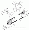 Toro 11-16K801 (C-165) - C-165 8-Speed Tractor, 1984 Ersatzteile DRIVE BELT AND PULLEYS