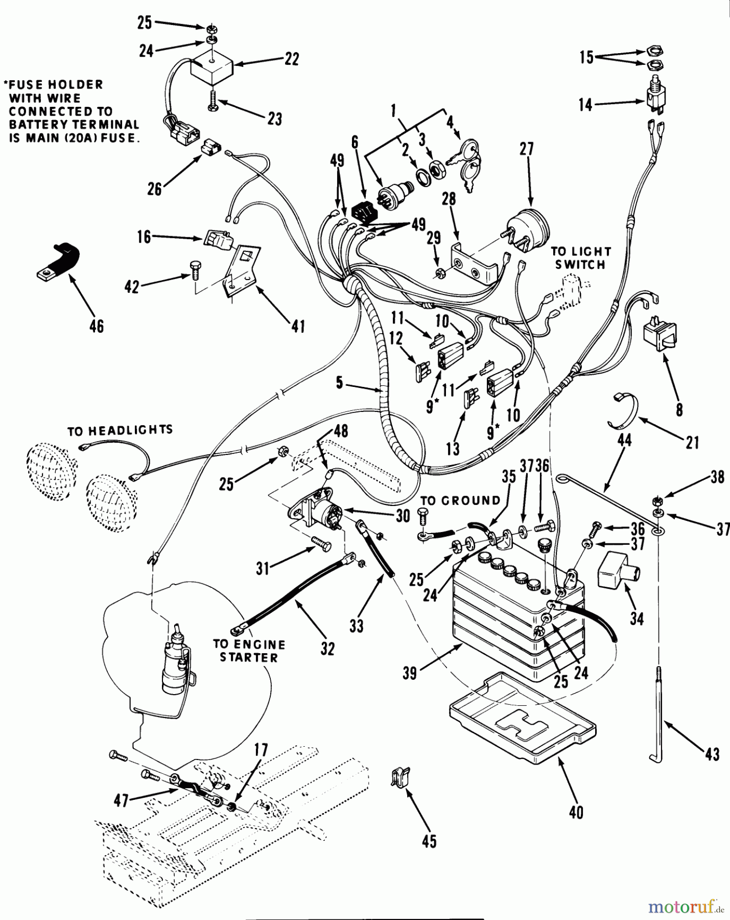 Toro Neu Mowers, Lawn & Garden Tractor Seite 1 11-16K801 (C-165) - Toro C-165 8-Speed Tractor, 1984 ELECTRICAL SYSTEM-SINGLE CYLINDER MODELS