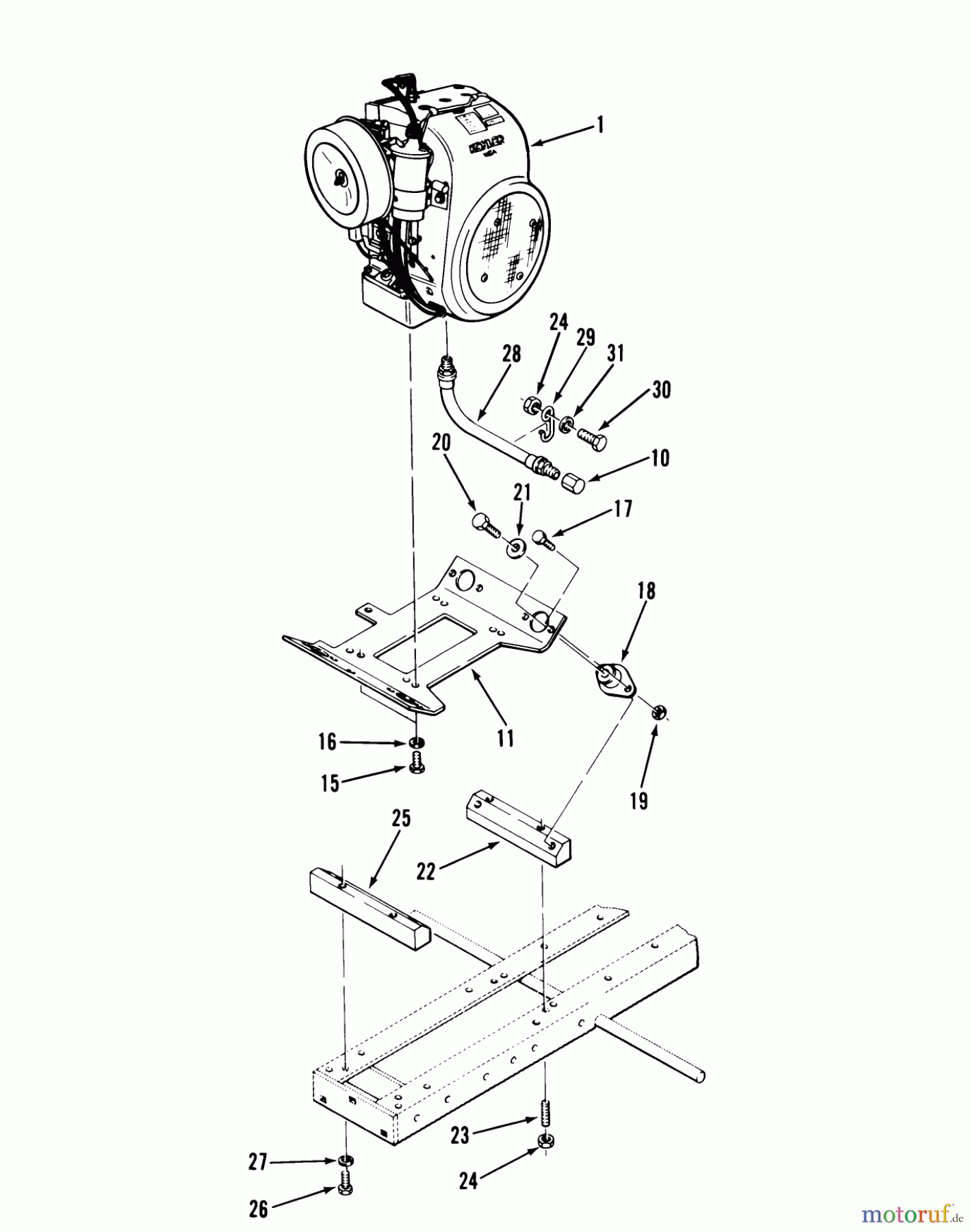  Toro Neu Mowers, Lawn & Garden Tractor Seite 1 11-16K801 (C-165) - Toro C-165 8-Speed Tractor, 1984 SINGLE CYLINDER ENGINES